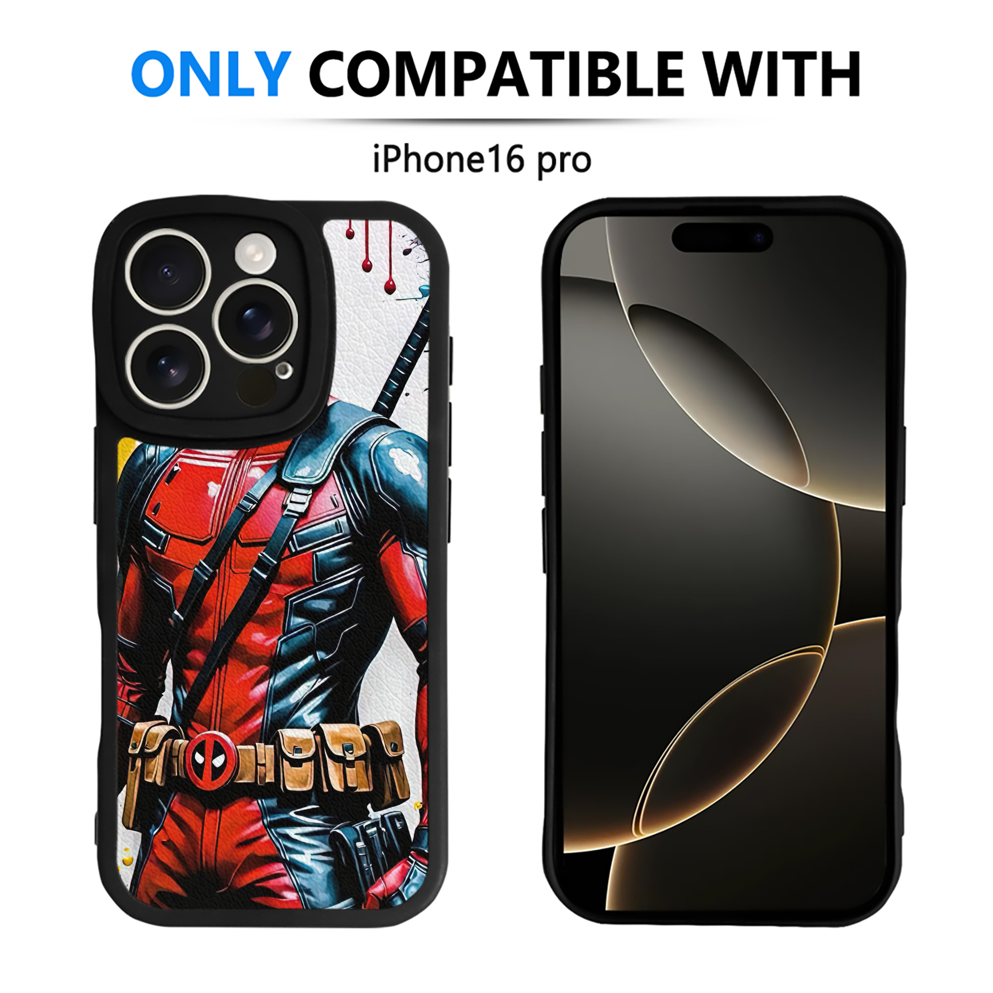 （画像用） Deadpool デッドプール 【iPhone 16シリーズ対応】シリコンスマホケース（レザー調） 材質：シリコン